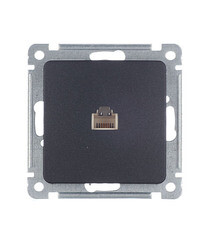 Розетка телефонная Hegel Master встраиваемая черная RJ11 (РСТ-400-08) - фото 1