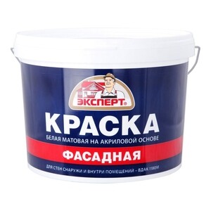 Краска водно-дисперсионная фасадная Эксперт белая 14 кг — купить в ...
