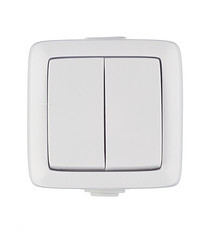 Изображение товара Выключатель Hegel Alfa двухклавишный накладной белый (ВА10-251)