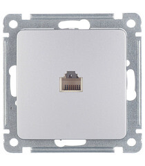 Розетка телефонная Hegel Master встраиваемая серебро RJ11 (РСТ-400-06) - фото 1