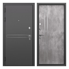 Дверь входная Mastino Раин левая букле графит - бетон 860х2050 мм