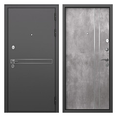 Дверь входная Mastino Раин правая букле графит - бетон 860х2050 мм