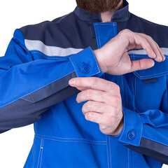 Костюм мужской защитный ГК Спецобъединение КМ-10 44-46 рост 158-164 см синий - фото 3