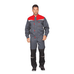 Костюм мужской защитный ГК Спецобъединение КМ-10 44-46 рост 170-176 см серо-красный/черный - фото 2