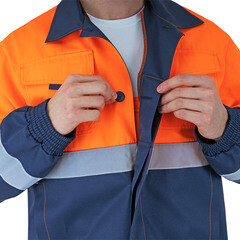 Костюм мужской сигнальный ГК Спецобъединение Брайт 56-58 рост 182-188 см оранжевый - фото 11