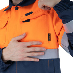 Костюм мужской сигнальный ГК Спецобъединение Брайт 56-58 рост 182-188 см оранжевый - фото 4