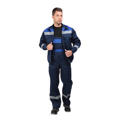 Костюм мужской защитный ГК Спецобъединение Мастер 56-58 рост 170-176 см темно-синий - фото 3