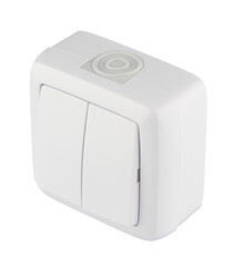 Выключатель Hegel Alfa двухклавишный накладной белый (ВА10-251) - фото 5