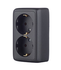 Розетка Hegel Alfa накладная черная с изолирующей пластиной (РА16-153-08) - фото 2