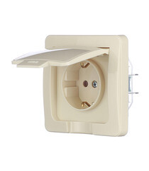 Розетка Hegel Master встраиваемая слоновая кость с крышкой (РС16-511-01) - фото 6