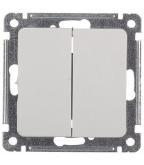 Изображение товара Выключатель Hegel Master двухклавишный встраиваемый белый (ВС10-451)