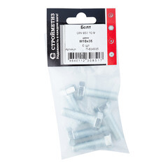 Болт оцинкованный M10x35 мм DIN 933 10,9 (6 шт.) - фото 3