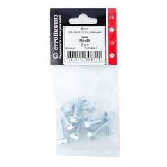 Болт оцинкованный M6x20 мм DIN 6921 10,9 с фланцем (8 шт.) - фото 3