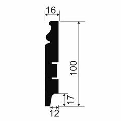 Плинтус МДФ Cosca Décor AP10 белый 100х16х2400 мм под покраску фигурный - фото 3