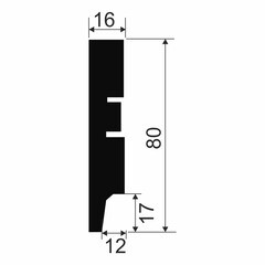 Плинтус МДФ Cosca Décor AP79 белый 80х16х2400 мм под покраску прямой - фото 2