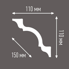 Плинтус потолочный из пенополистирола 110х110х2000 мм Плинтэкс I110/110 - фото 4