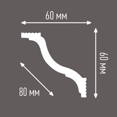 Плинтус потолочный из пенополистирола 60х60х2000 мм Плинтэкс W60/60 - фото 4