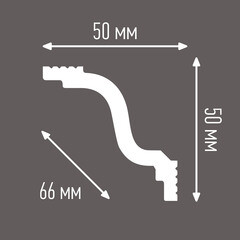 Плинтус потолочный из пенополистирола 50х50х2000 мм Плинтэкс V50/50 - фото 4
