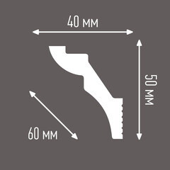 Плинтус потолочный из пенополистирола 40х50х2000 мм под натяжной потолок с возможностью светодиодной подсветки Плинтэкс H40/50SC - фото 4