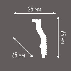 Плинтус потолочный из пенополистирола 25х65х2000 мм под натяжной потолок Плинтэкс O 25/65 SC - фото 7