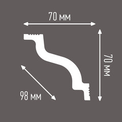 Плинтус потолочный из пенополистирола 70х70х2000 мм Плинтэкс D 70/70 - фото 4