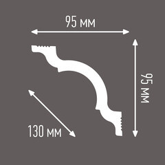 Плинтус потолочный из пенополистирола 95х95х2000 мм Плинтэкс I 95/95 - фото 2