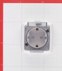 Розетка Hegel Alfa накладная белая со шторками с крышкой (РА16-212) - фото 2