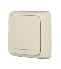 Переключатель Hegel Alfa одноклавишный накладной слоновая кость с подсветкой (ВА10-164-01) - фото 2