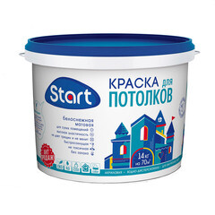 Краска водно-дисперсионная для потолка Сайвер Start белая 7 кг