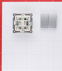 Выключатель Hegel Master двухклавишный встраиваемый серебро с подсветкой (ВС10-452-06) - фото 2