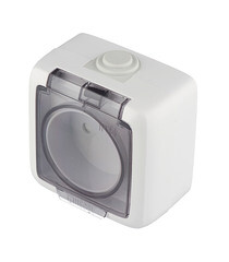 Розетка Hegel Alfa накладная белая со шторками с крышкой (РА16-202) - фото 5