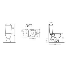 Унитаз-компакт Keramin Литл с косым выпуском с сиденьем полипропилен детский (00-003204) - фото 3