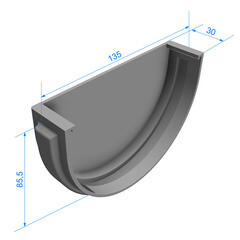 Заглушка желоба Docke Premium пластиковая d120 мм горький шоколад RAL 8019 - фото 3