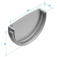 Заглушка желоба пластиковая d120 мм Docke Standard пломбир RAL 9003 - фото 4