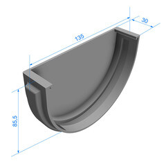 Заглушка желоба Docke Premium пластиковая d120 мм каштан RAL 8017 - фото 2