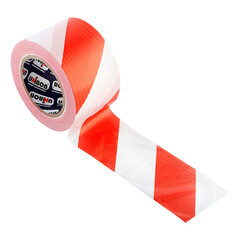 Лента сигнальная красно-белые полоски 75 мм 200 м - фото 2