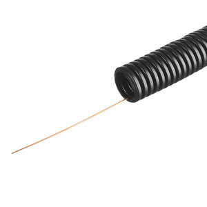 Труба гофрированная ПНД 20 мм тяжелая с зондом черная (100 м) (071)