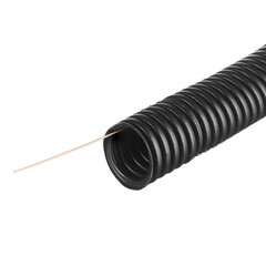 Труба гофрированная ПНД 25 мм тяжелая с зондом черная (50 м) (072)