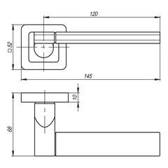 Ручка дверная Punto Galaxy квадратная розетка матовый никель/хром - фото 3