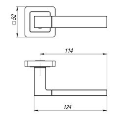 Ручка дверная Punto Style квадратная розетка матовый никель/хром - фото 3