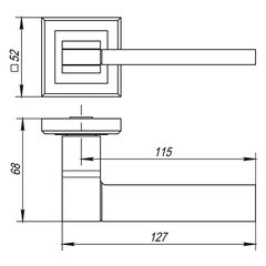 Ручка дверная Punto Tech квадратная розетка матовый никель/хром - фото 6