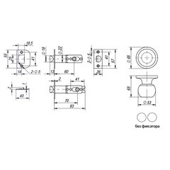 Ручка-защелка Punto кноб 6072 MAB-P без ключа и фиксатора матовая бронза - фото 4
