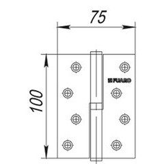 Петля Fuaro карточная левая разъемная 100х75 мм хром - фото 4
