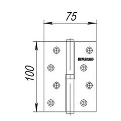 Петля Fuaro карточная левая разъемная 100х75 мм латунь - фото 4