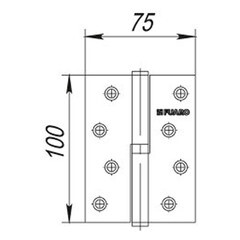 Петля Fuaro карточная правая разъемная 100х75 мм бронза - фото 2