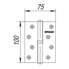 Петля Fuaro карточная правая разъемная 100х75 мм хром - фото 2