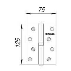 Петля Fuaro карточная левая разъемная 125х75 мм бронза - фото 4