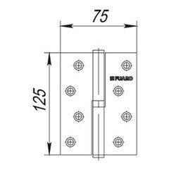 Петля Fuaro карточная левая разъемная 125х75 мм хром - фото 3