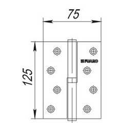 Петля Fuaro карточная правая разъемная 125х75 мм бронза - фото 2