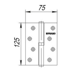 Петля Fuaro карточная правая разъемная 125х75 мм хром - фото 4